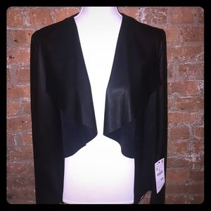 Zara Faux Leather/Suede Lapel Blazer
